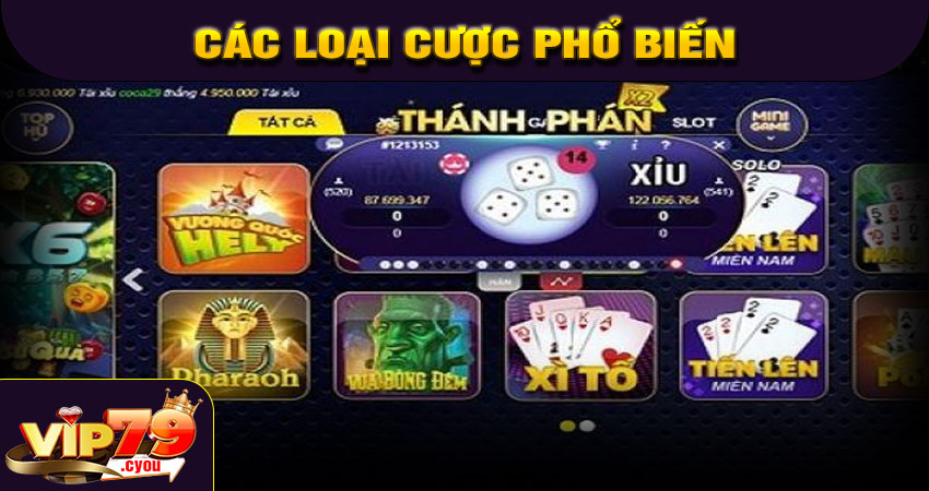 Các loại cược phổ biến trong Tài xỉu online